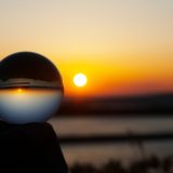 夕日と水晶玉