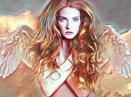 美しい天使の女性イラスト